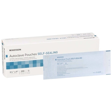 Mckesson Sterilization Pouch, 3 1/2 x 9 Inch, 2000PK 16-6423